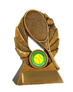 bronze tennis trophy awarded at Perth trophy awards